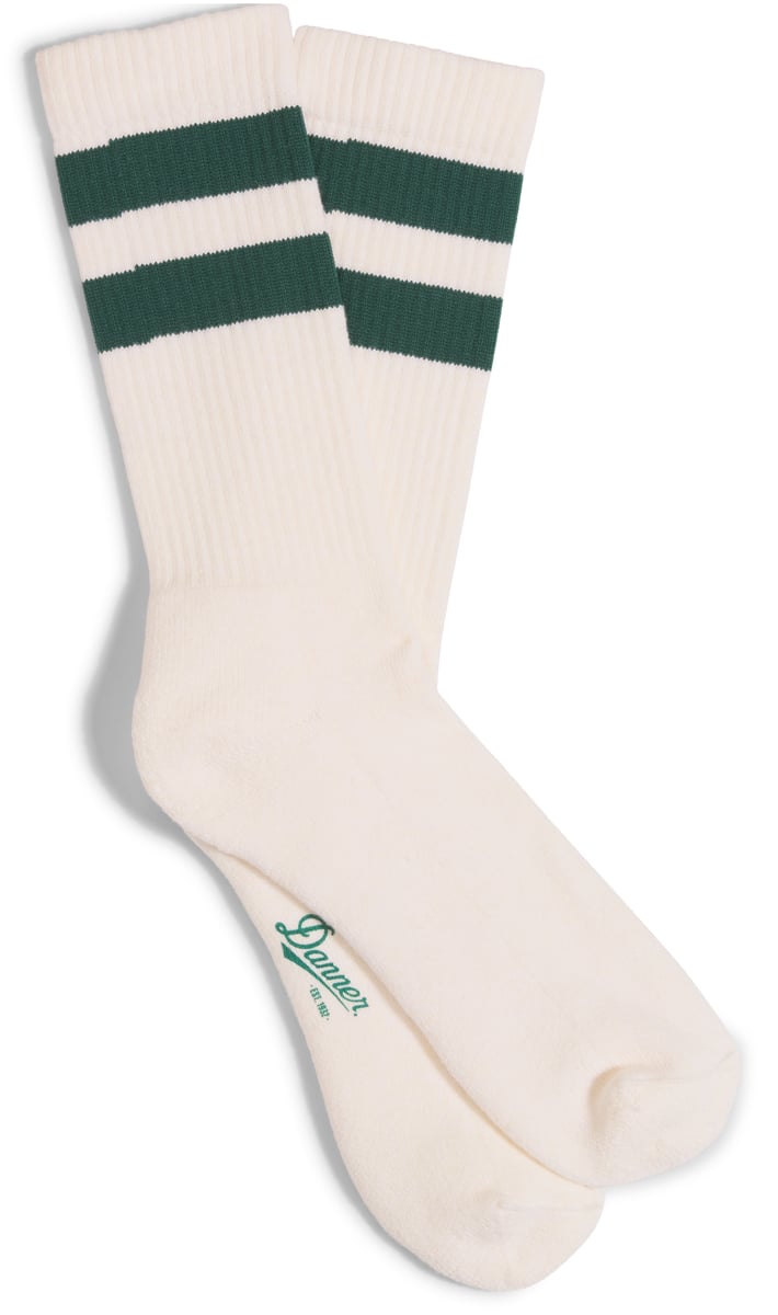 Cotton Socks Midweight Crew - Natural/Green / Danner