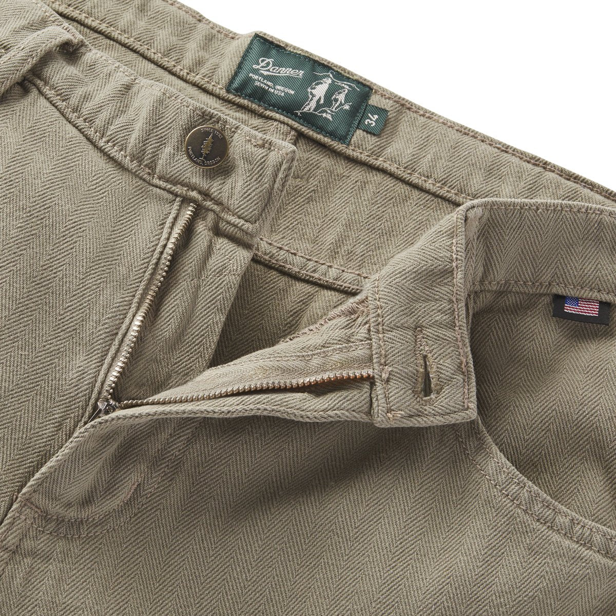 Kenton Double Knee Pants  Herringbone Dusty Olive / Danner