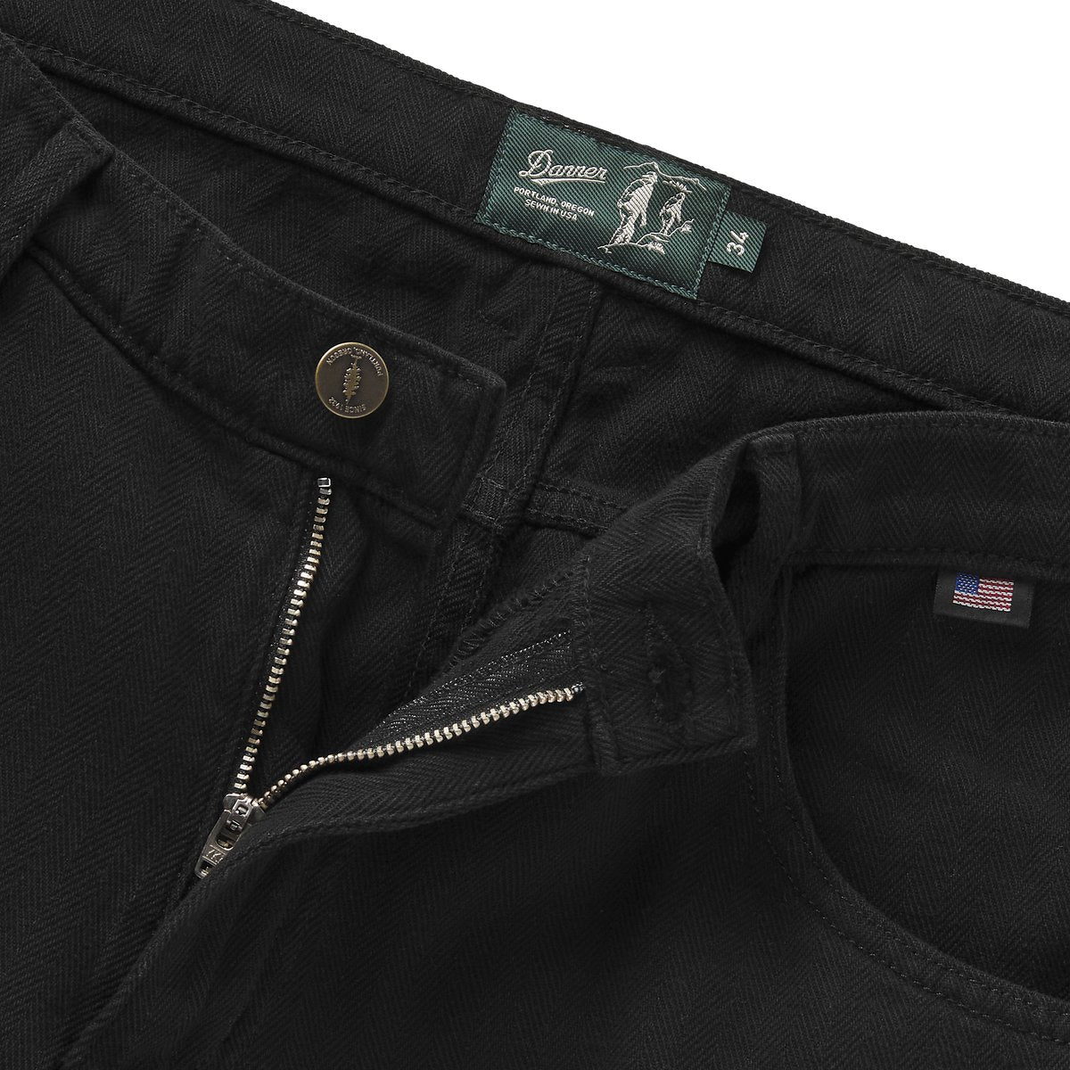 Kenton Double Knee Pants  Herringbone Black / Danner