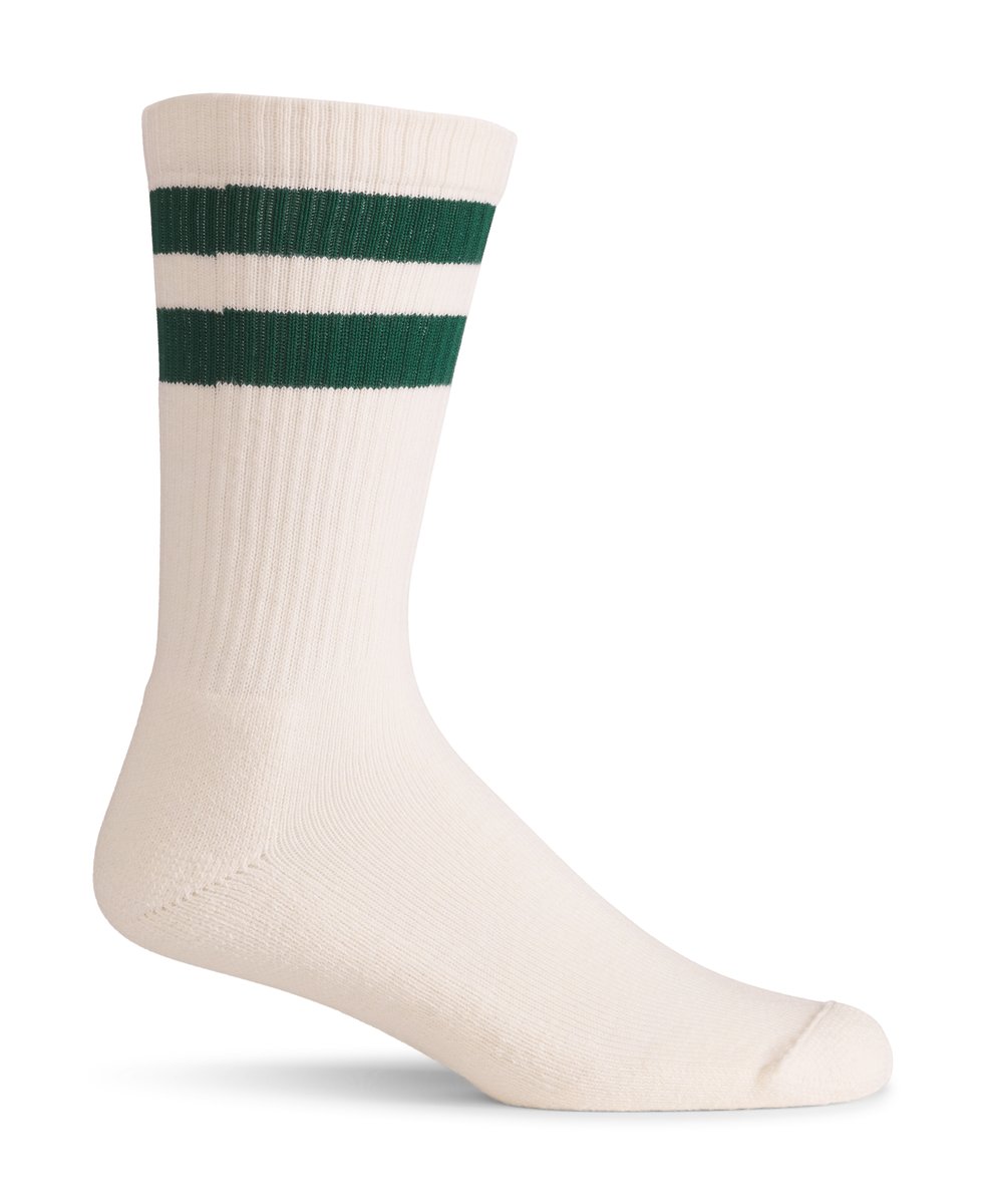 Cotton Socks Midweight Crew - Natural/Green / Danner