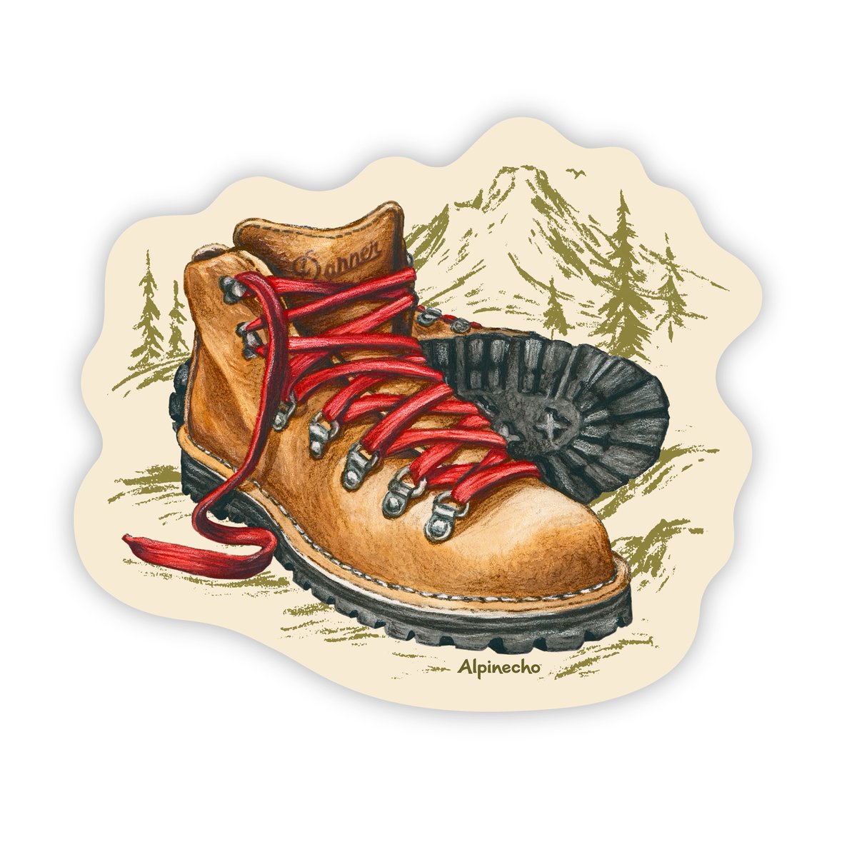 Alpinecho x Danner Sticker 2.7" x 3" Mountain Light / Danner